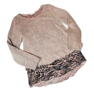 Belle France Mauve Long Sleeve Sweater Animal XL